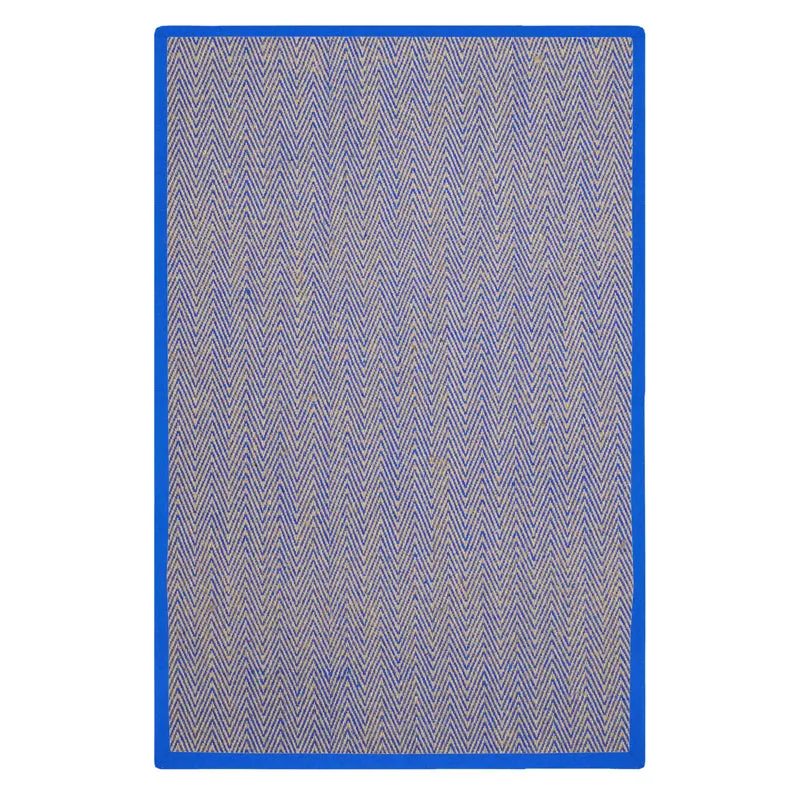 Saral Home ChevronTread Anti-Slip Jute Cotton Area Rug - Blue media 1