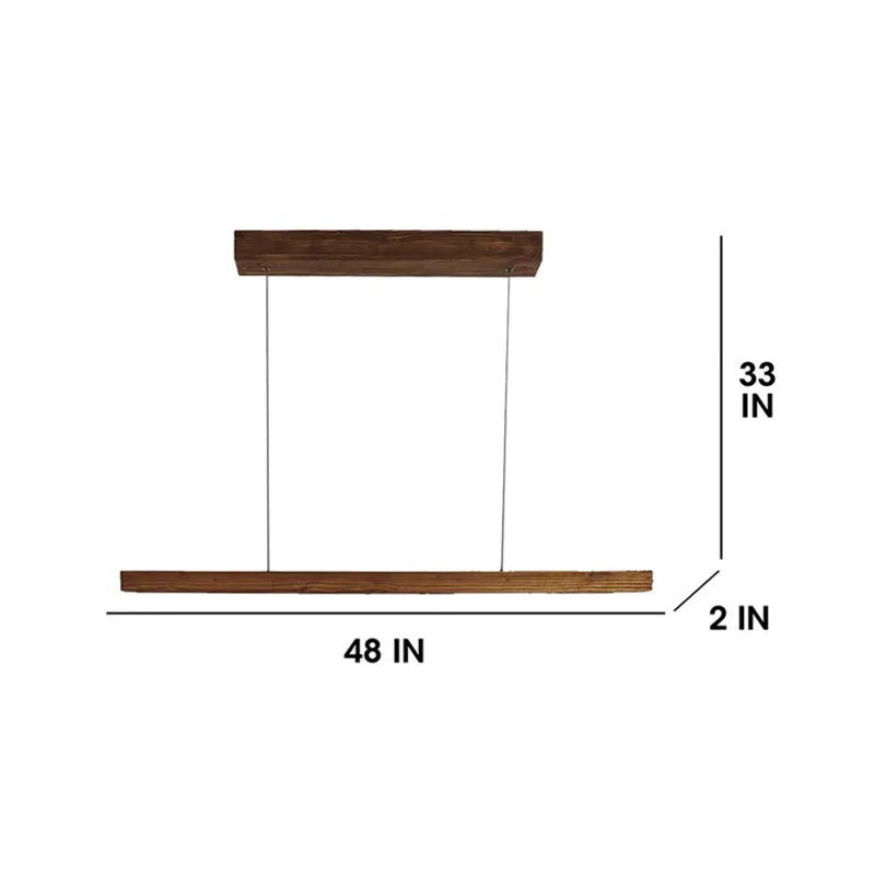 Heliades Linear LED Wooden Ceiling Lamp - Brown media 8