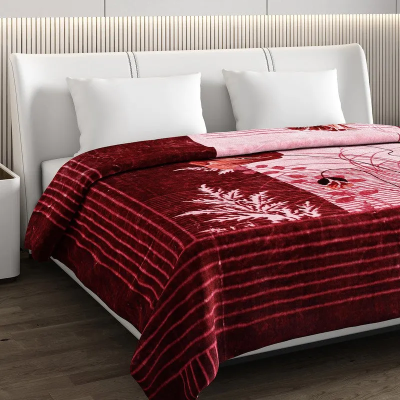 Monte Carlo Crimson Dream Blanket (Maroon) - 800 GSM media 4