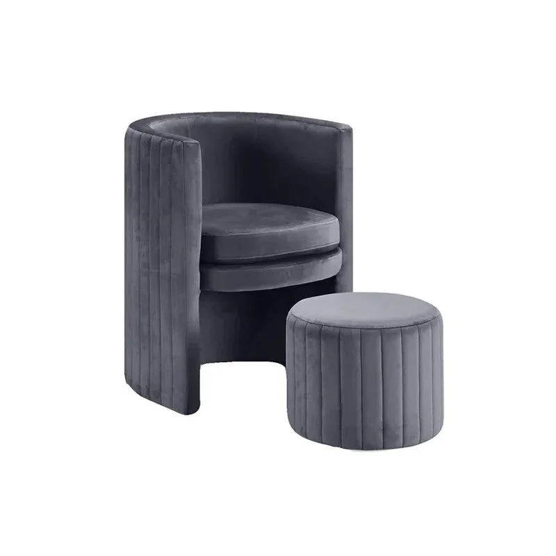 Arvella Neem Wood Accent Chair (Grey) - Two Piece Set media 3