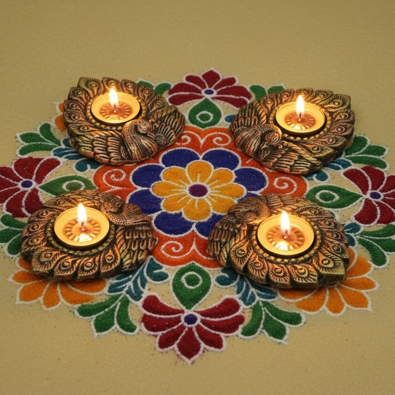 Paisley Ember Diya - Set Of Four