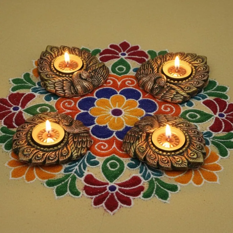 Paisley Ember Diya - Set Of Four media 1