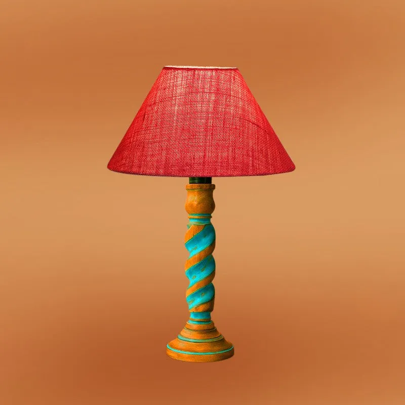 Elara Vela Wooden Table Lamp - Pink media 6