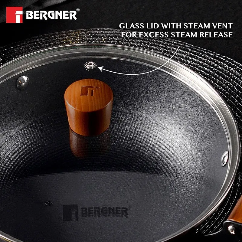 Bergner Ferrocasa Induction Safe Cast Iron Cooking Pot With Glass Lid - 5600 mL/28 cm - 7