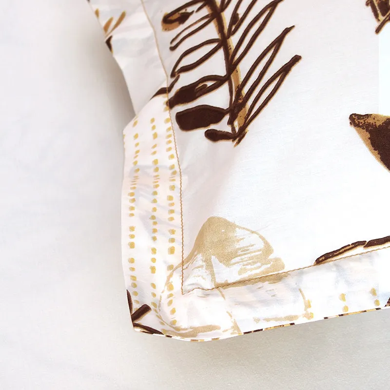 Autumn Florals Cotton Pillow Cover (Brown) - Set Of Two media 5
