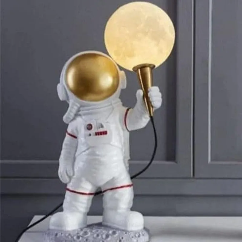 Luna Space LED Resin Table Lamp - White,Gold media 4