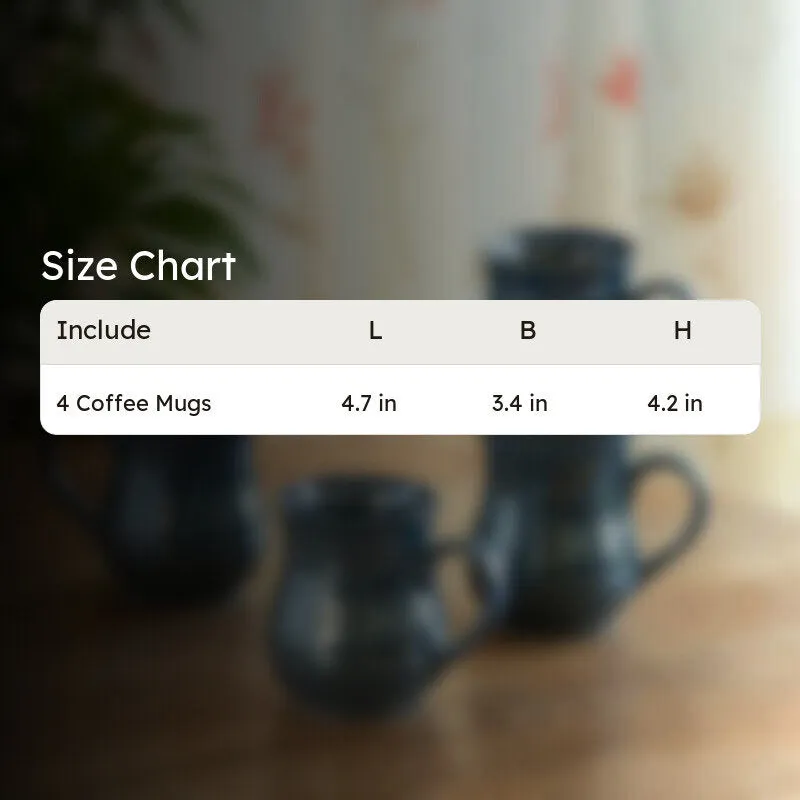 Belly Ceramic Coffee Mug (300 mL Each) - Set Of Four media 8