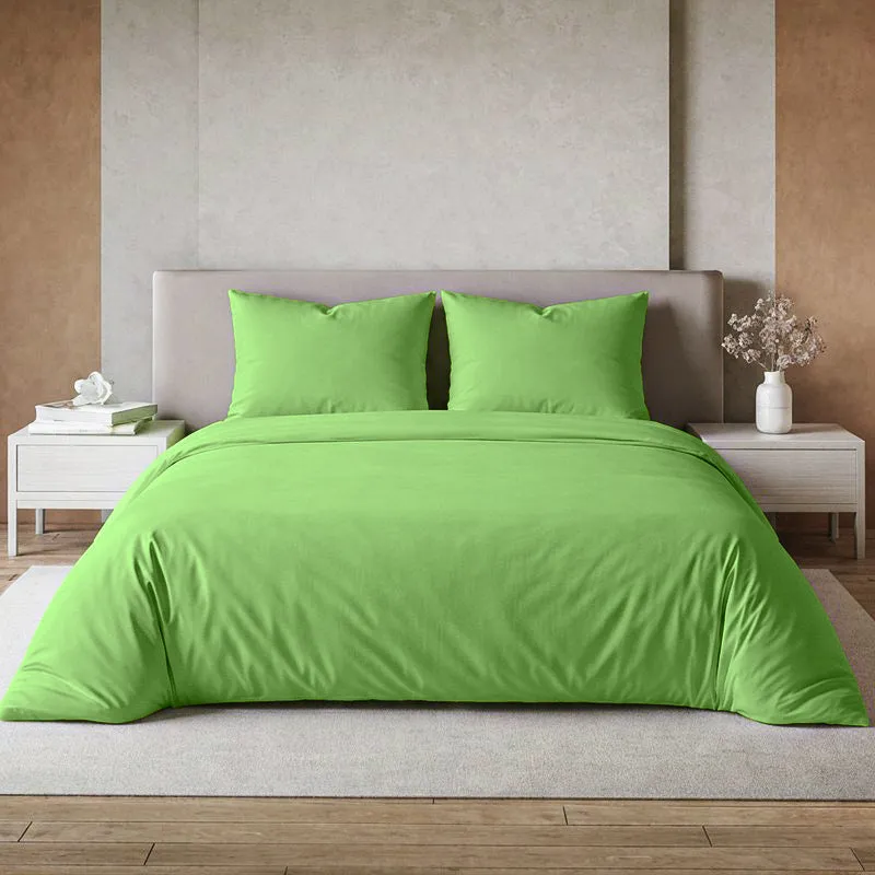 Moonweave Solid Cotton Bedsheet (Green) - 400 TC media 1