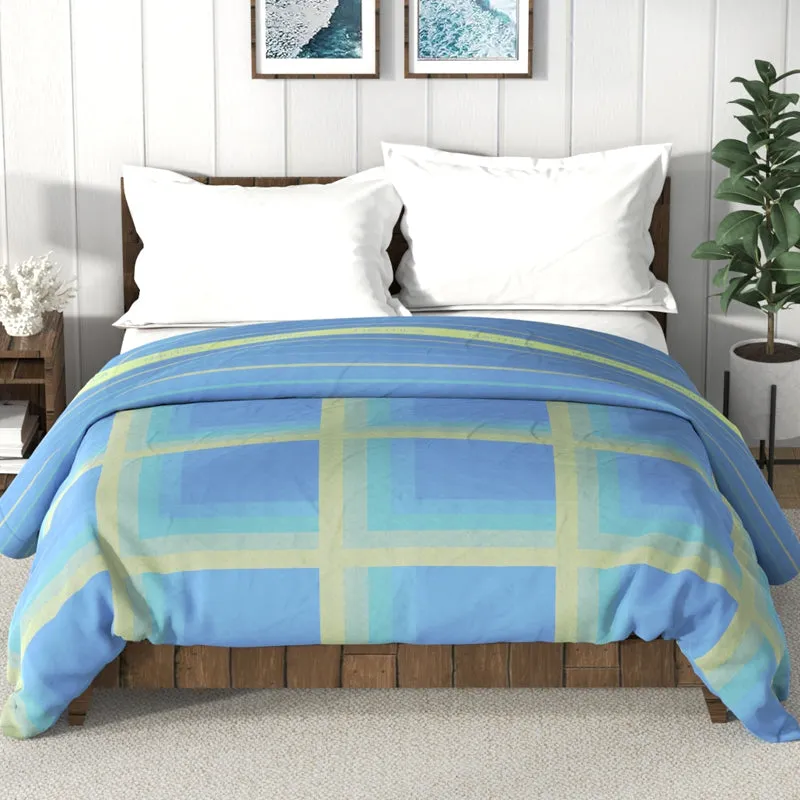Nautica Refined Mosaic Reversible Comforter (Blue,Beige) - 130 GSM media 3