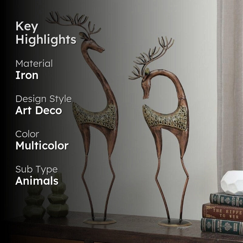 Deer Buddies Showpiece - Set Of Two media 2