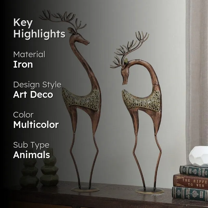 Deer Buddies Showpiece - Set Of Two media 2