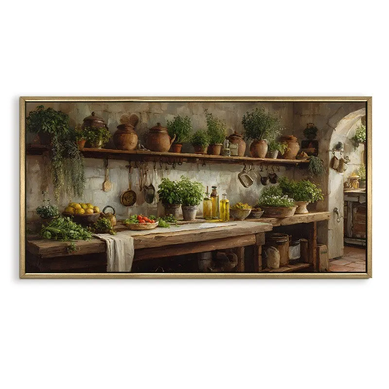 Mediterranean Hearth Canvas Wall Painting With Frame media 3