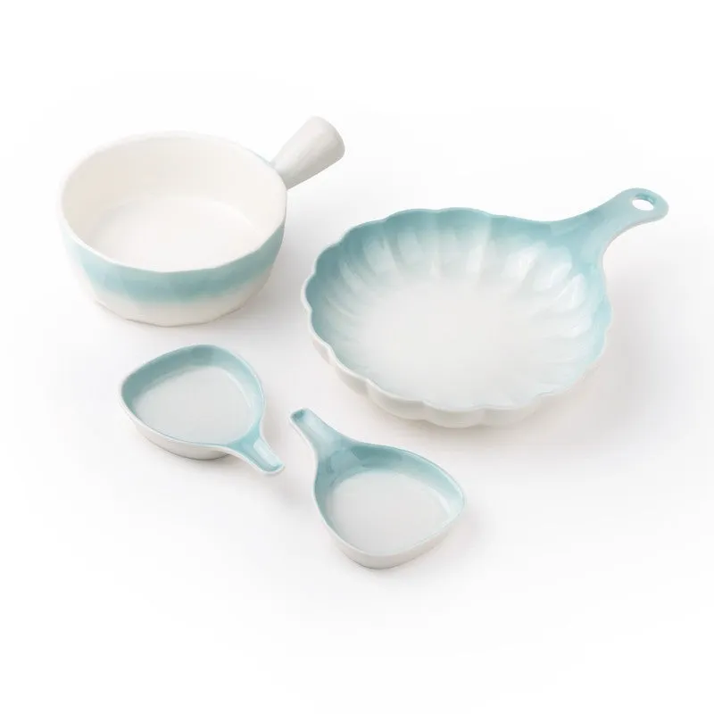 Signature Feast Porcelain Platter (Blue) - Four Piece Set - 5