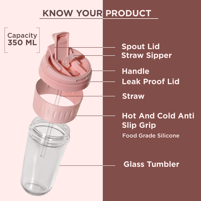 Lazo Glass Sipper - Light Pink image 4