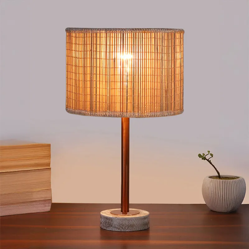 Bambou Rodin Wooden Table Lamp - Beige,Copper,White media 2