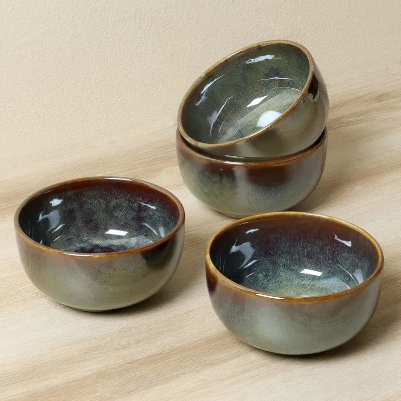 ServeEase Snack Bowl (Olive Green,400 mL Each) - Set Of Four media 4