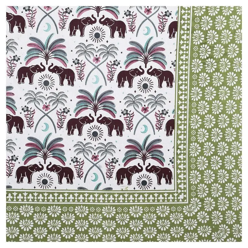 Devesha Ethnic Cotton Bedsheet s(Green) - 144 TC media 5