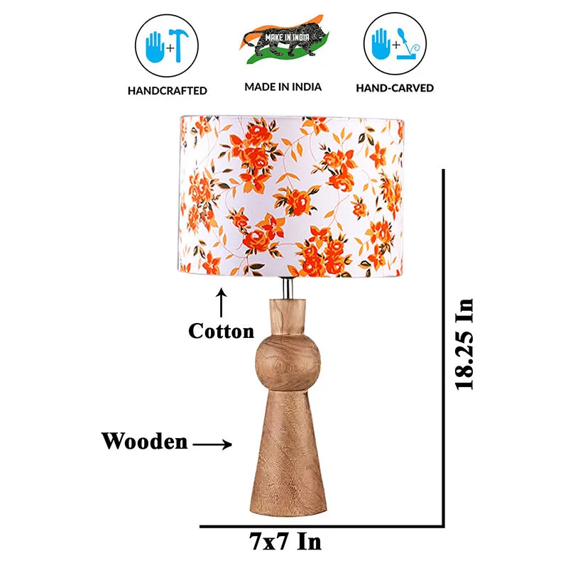 Blush Fabric Table Lamp - Orange,White,Brown media 7