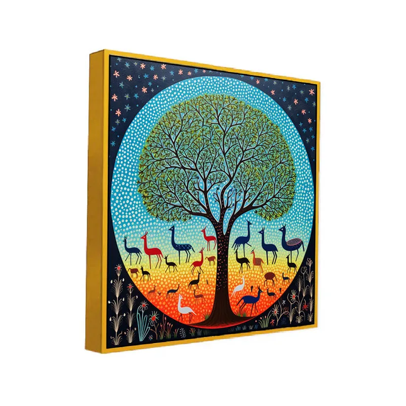 Tree & Fauna Canvas Wall Art With Frame media 3