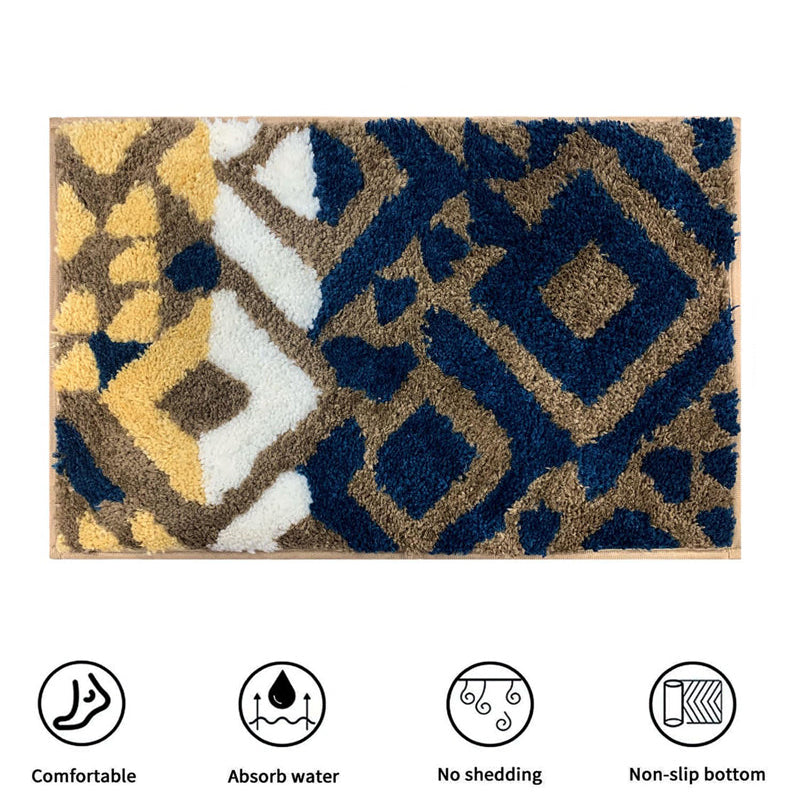 Fluffy Diamonds Microfiber Bath Mat - Blue media 8