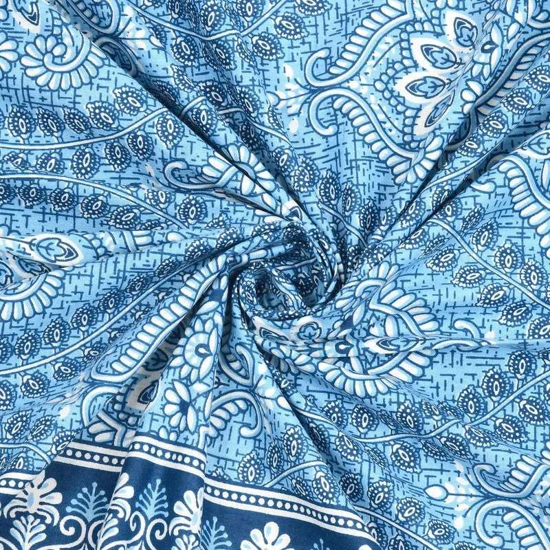Lineon Cotton Bedsheet (Blue) - 240 TC media 5