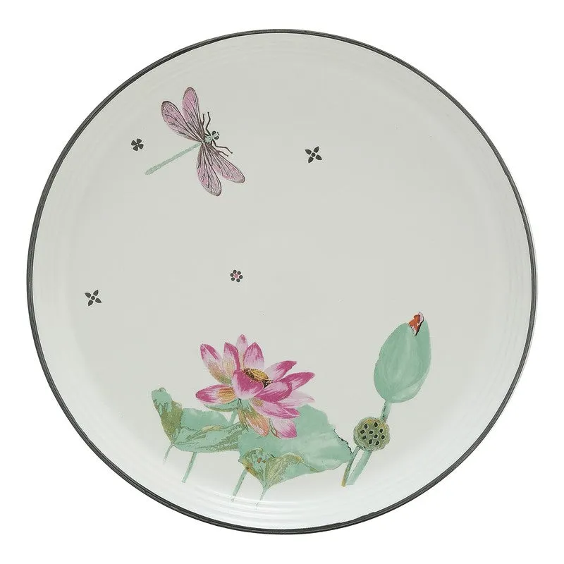 Dragonfly Bloom 4 Quarter Paltes with 1 Dinner Plate - Five Piece Set media 7