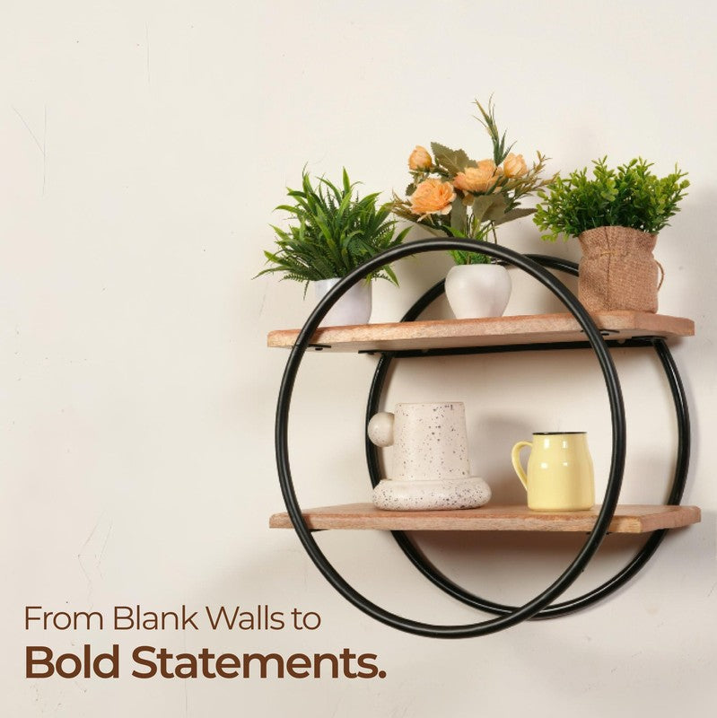 Zalvin Boho Wooden Shelves Wall Rack media 4