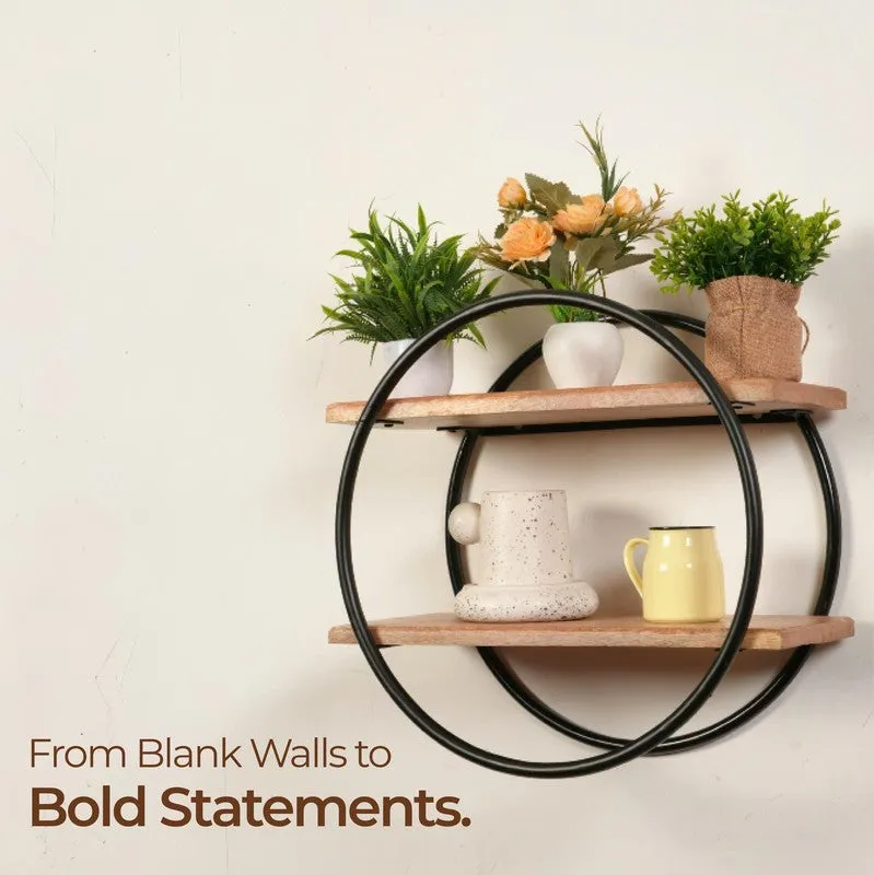 Zalvin Boho Wooden Shelves Wall Rack media 4