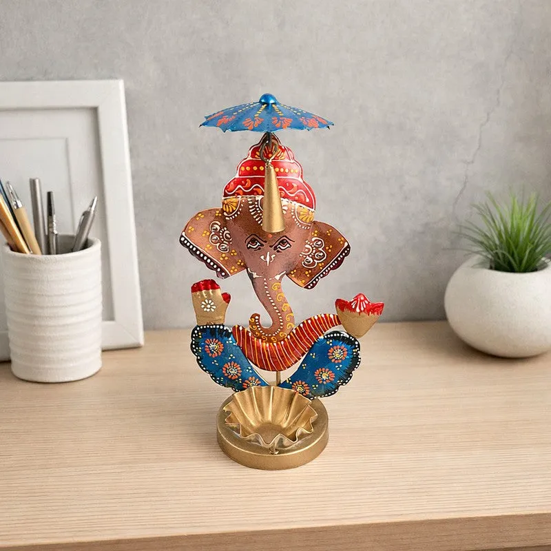 Divine Ganesh Aura IronTealight Candle Holder media 1