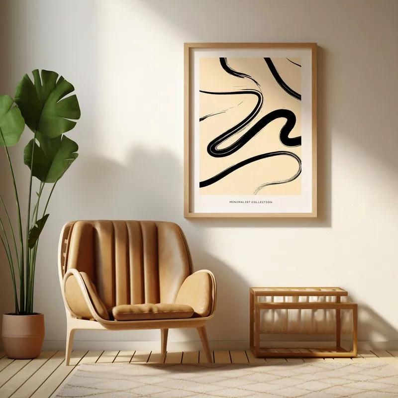 Fluid Balance Canvas Wall Painting With Brown Frame media 6