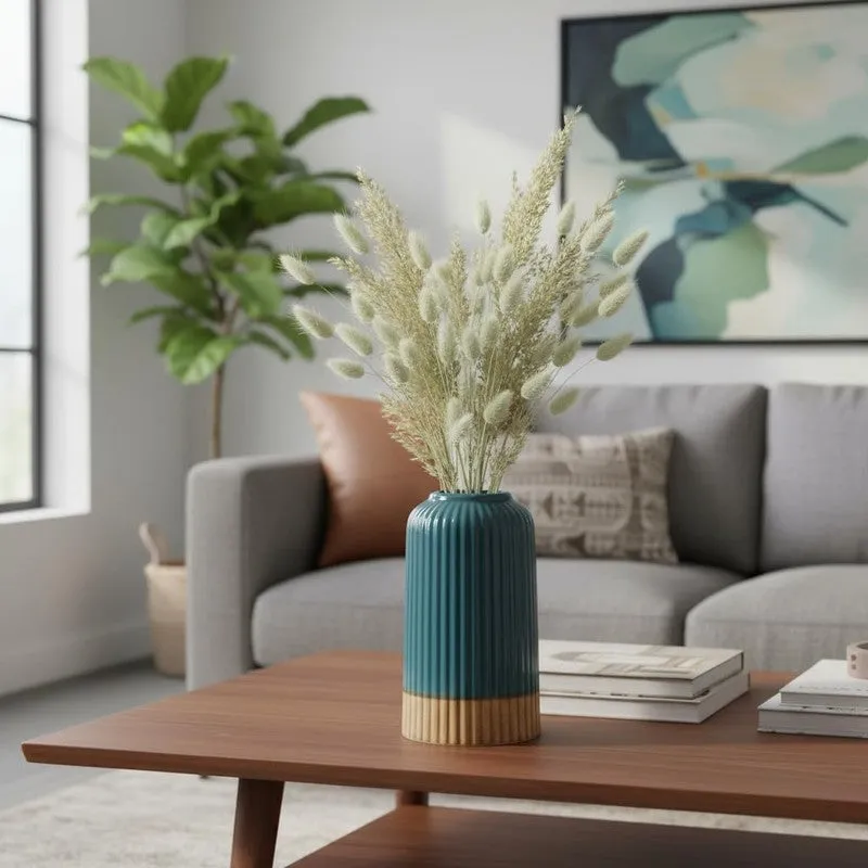 Nordic Blue Ceramic Minimal Vase media 1