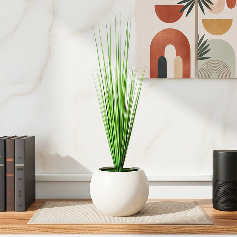 Banavine Faux Grass bunch With Black Plastic Pot - 3 Feet