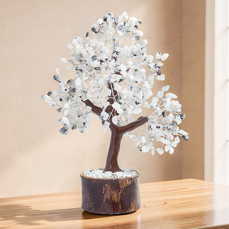 Elina Crystal Stone Wish Tree Showpiece - White media 6