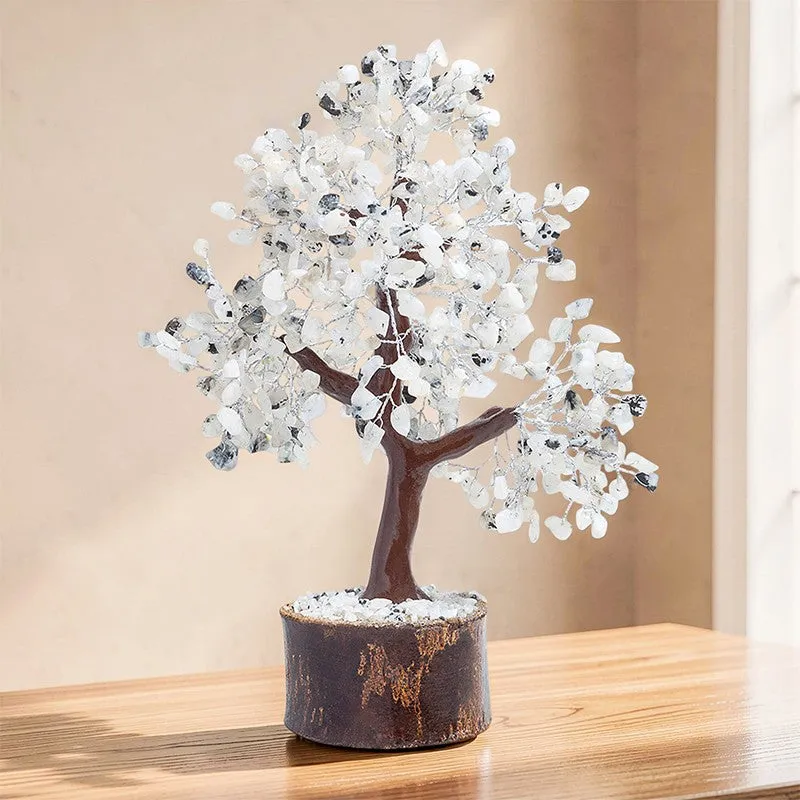 Elina Crystal Stone Wish Tree Showpiece - White media 6