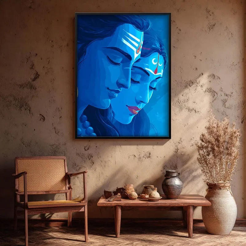 Lord Shiva & Parvati Devotional Archival Paper Wall Art media 1