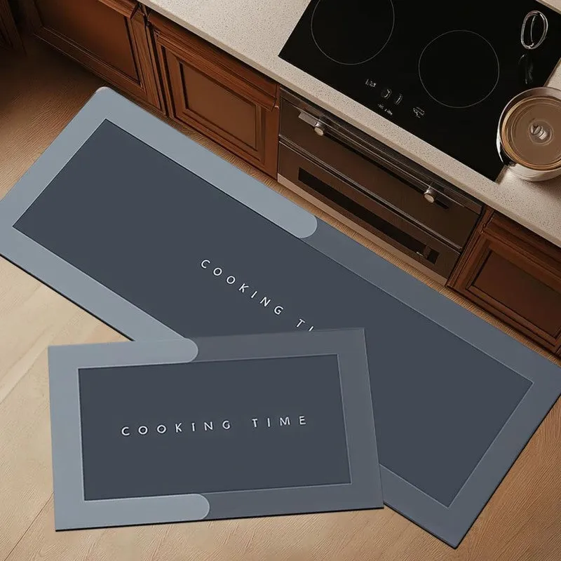 Contemporary Grey Anti (Skid Foam Kitchen Floor Mats) - Set Of Two media 3
