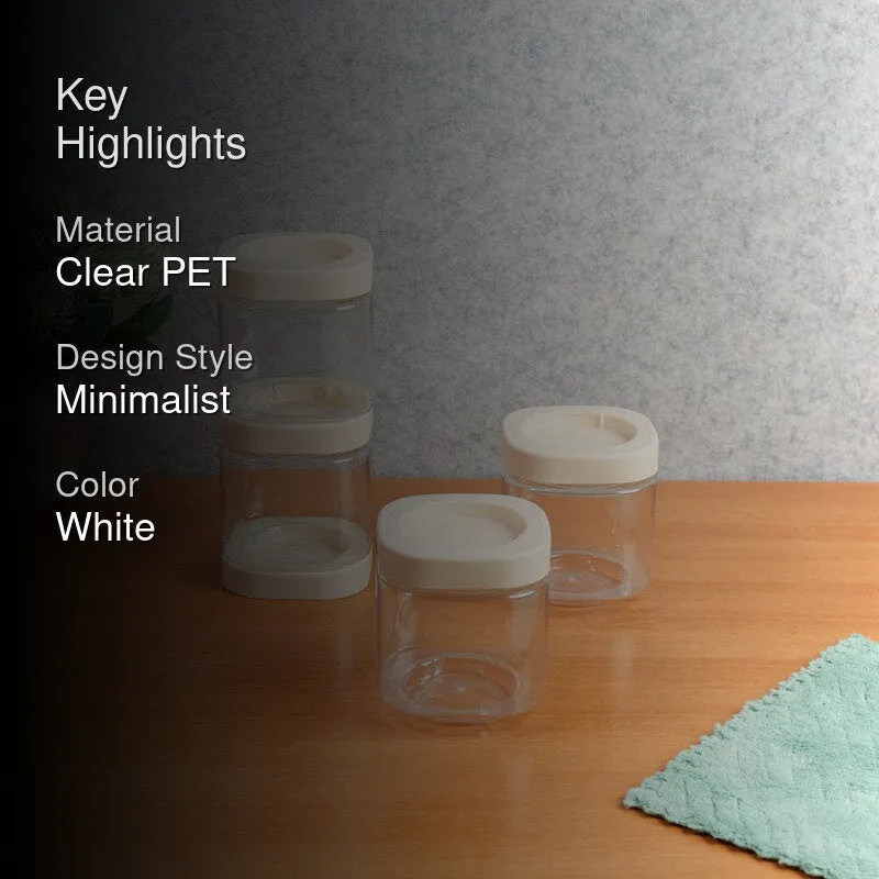 ClearStack White Clear PET Container (600 mL Each) - Set Of Four media 2