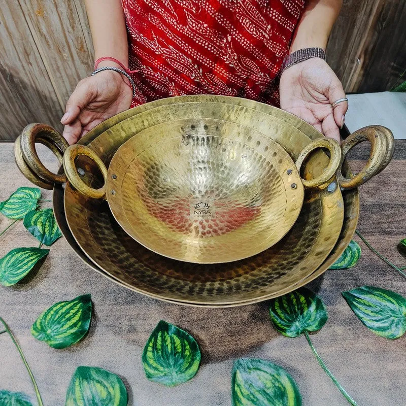 FlameNest Indian Style Brass Kadhai - 1500 mL media 6