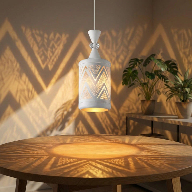 Arctic Glow Metal Ceiling Lamp