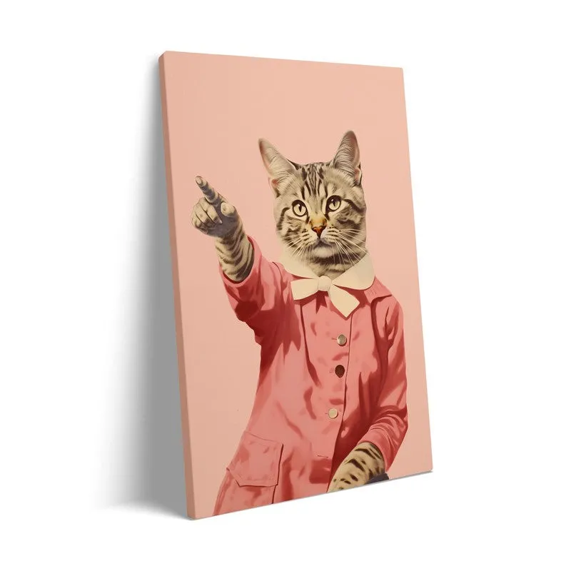 Disco Cat Archival Canvas Wall Art - Black Frame media 7