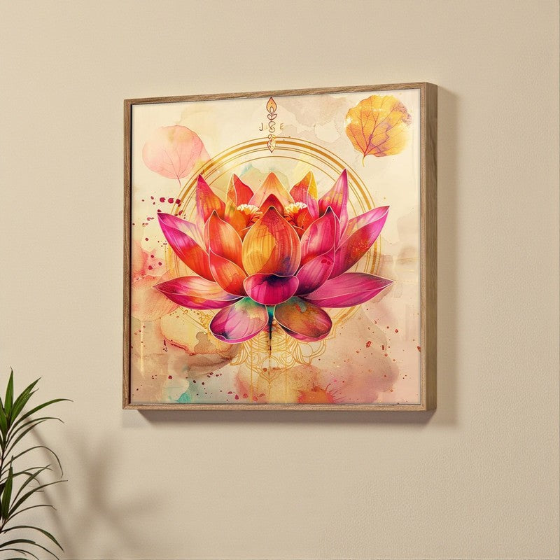 Pink Lotus Nirvana Canvas Wall Art With Frame media 5