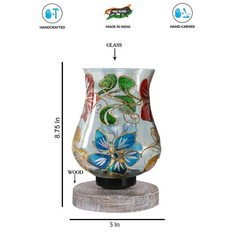 Glimora Mosaic Glass Table Lamp With Wooden Base - Multicolor media 8