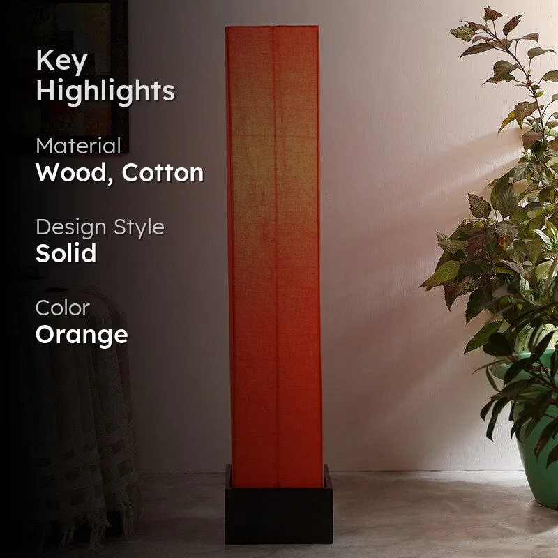 Axiya Wooden Tower Floor Lamp - Orange media 2