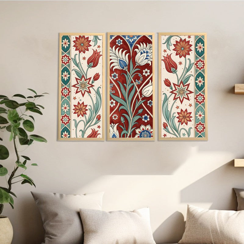 Floriq Aura Wall Painting - Set Of Three