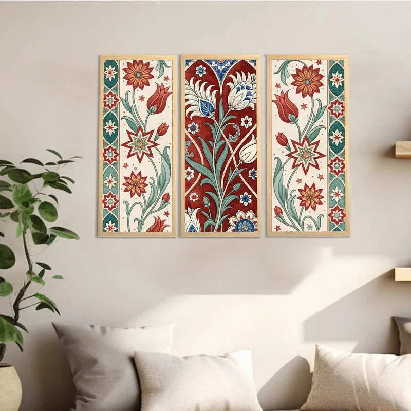 Floriq Aura Wall Painting - Set Of Three media 1
