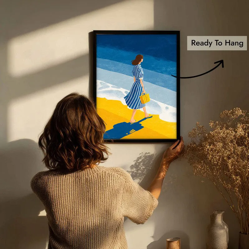 Oceanview Canvas Wall Painting - Black Frame media 7