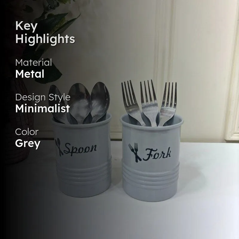 Ferrous Fun Cutlery Holder (Grey) - Set Of Two media 2