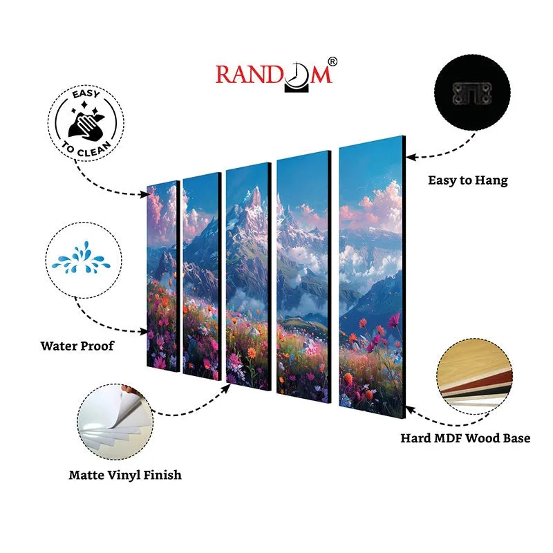Whimsical Meadow Canvas Wall Art - Set Of Five media 6