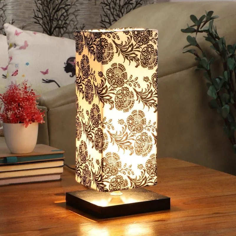 Filigree Ingram Fabric Table Lamp - Black,White media 1