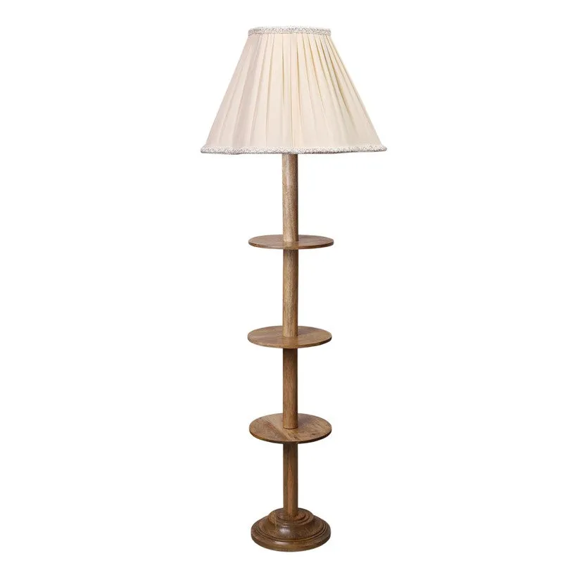 TierShimmer Geo Wooden Floor Lamp - White media 5
